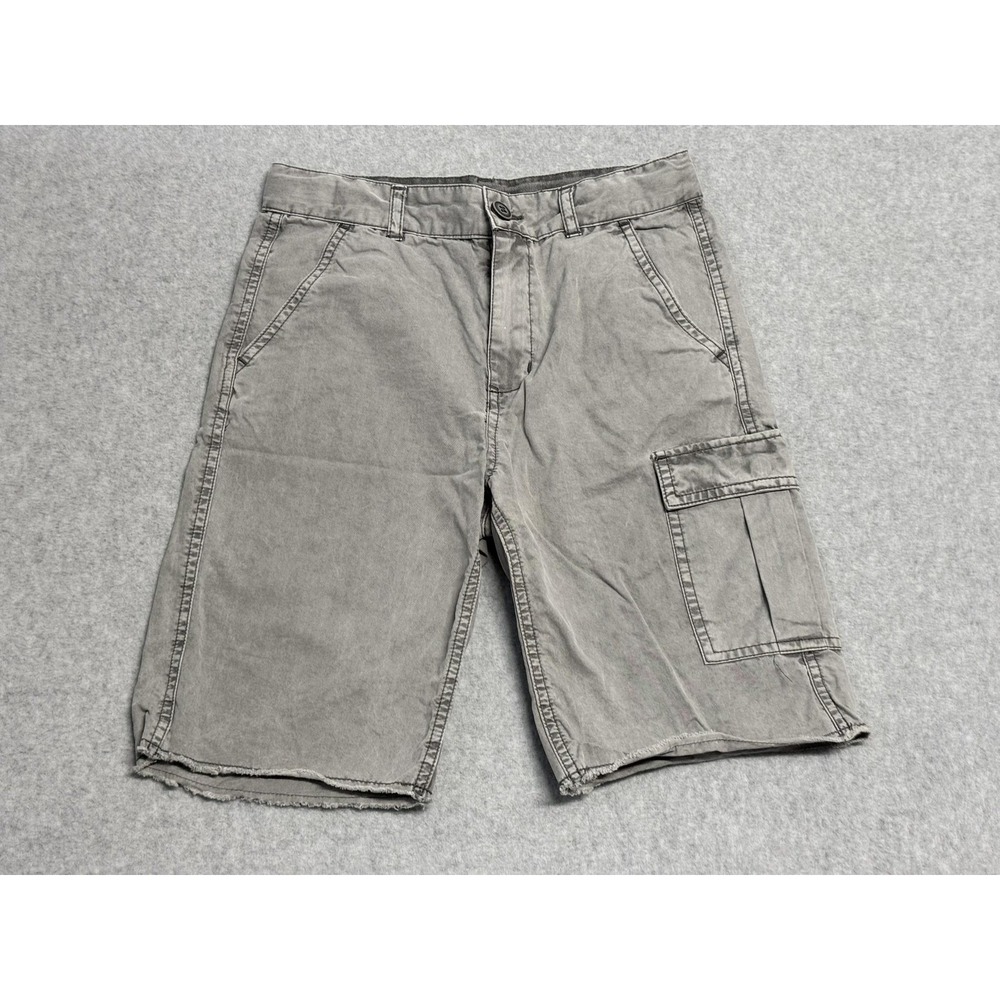 Mossimo‎ Supply Co Cargo Shorts Kids 12 Gray Twill Cut-Off Raw Hem 100% Cotton